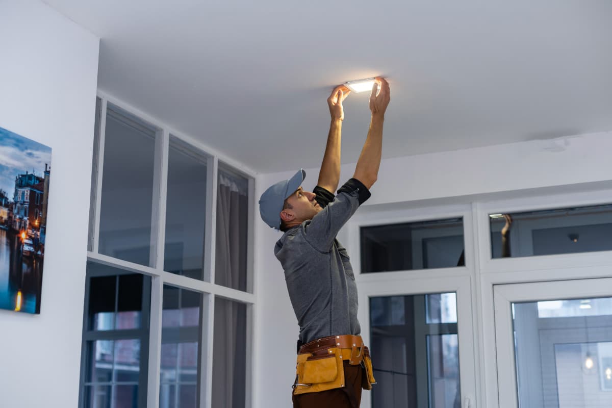 led lighting retrofit done be electrician